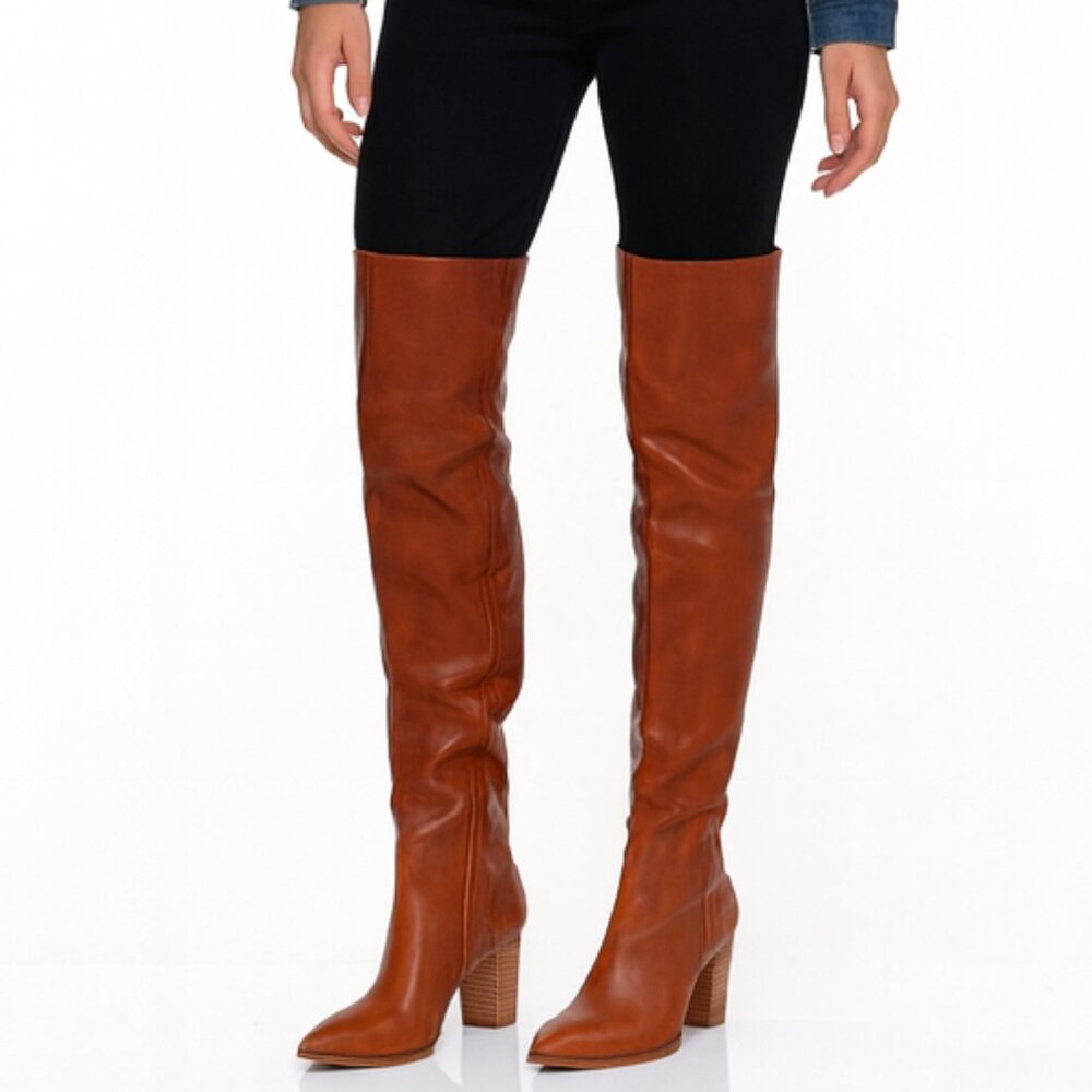 Lucky Brand Leather Over Knee Boots